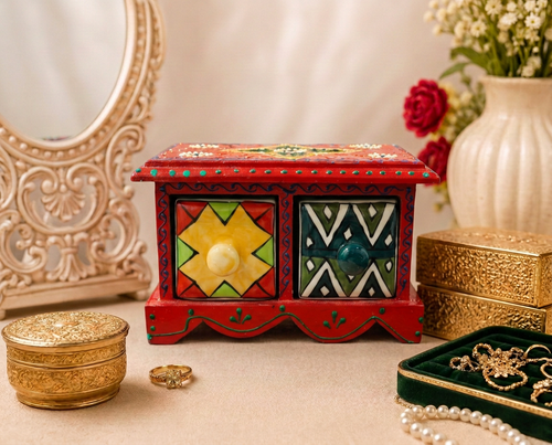 2 Drawer Jewellery Box (Horizontal House Shape)