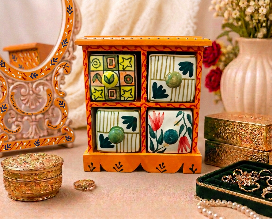 4 Drawer Jewellery Box (House Shape)