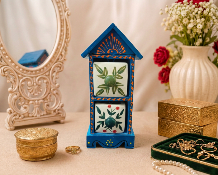 2 Drawer Jewellery Box (Vertical Hut Shape)