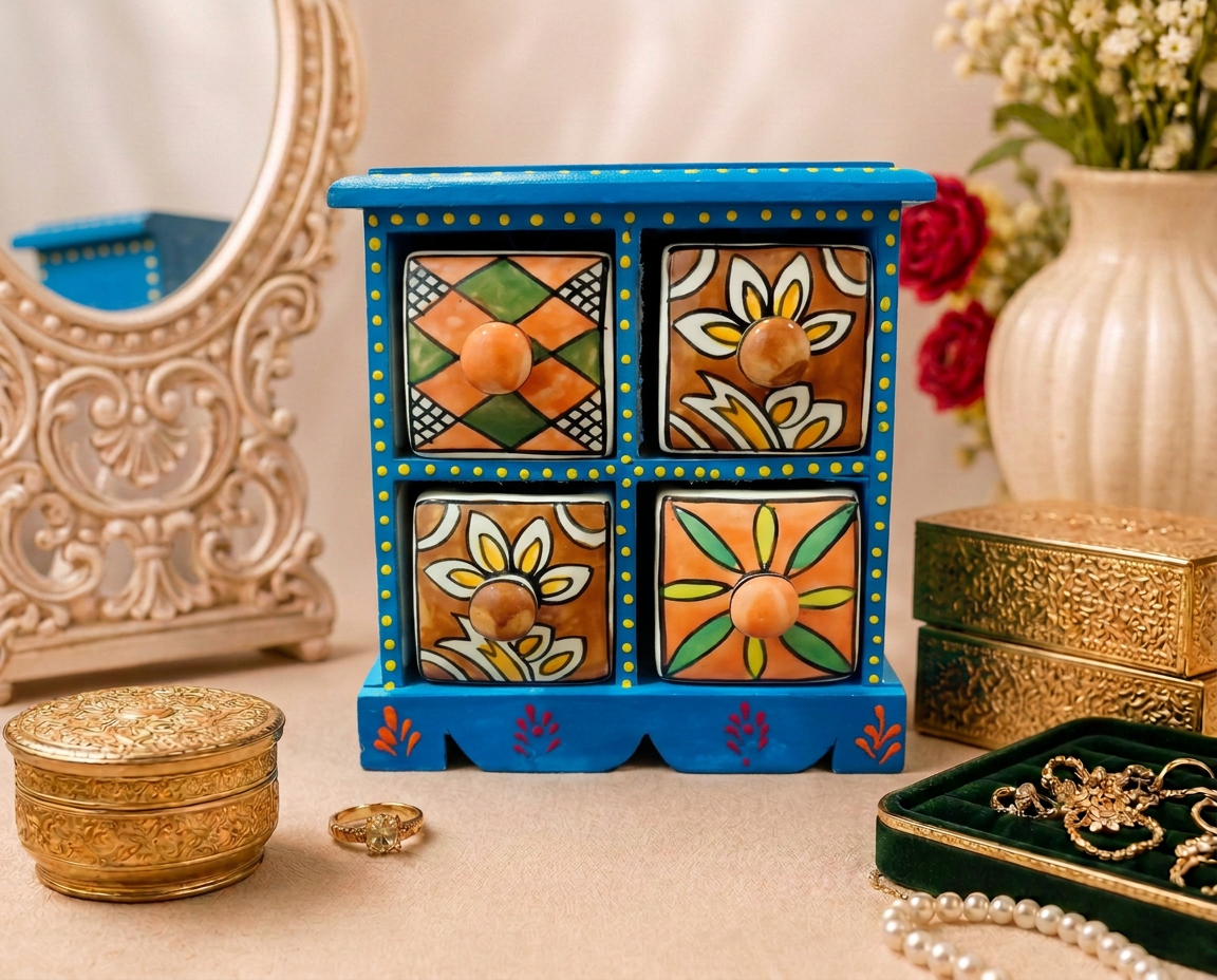 4 Drawer Jewellery Box (House Shape)