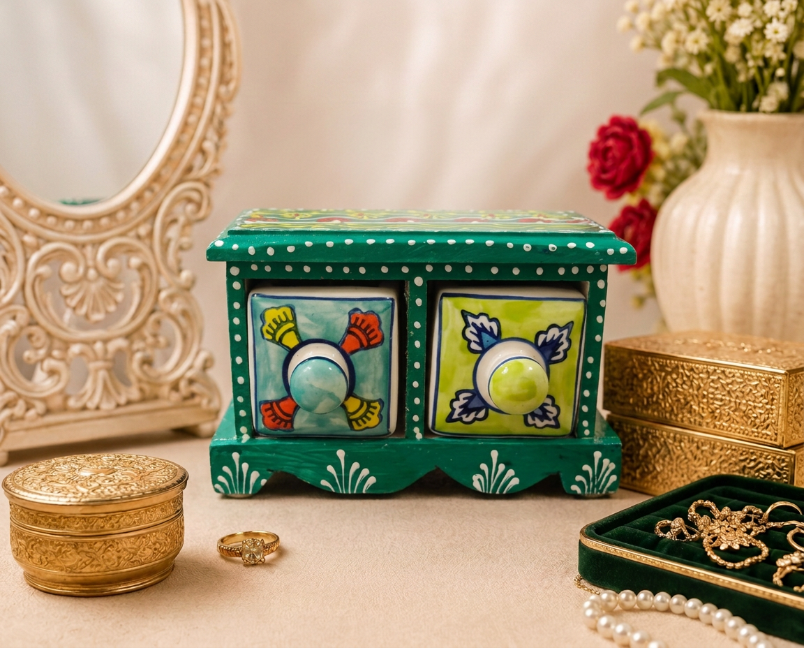 2 Drawer Jewellery Box (Horizontal House Shape)