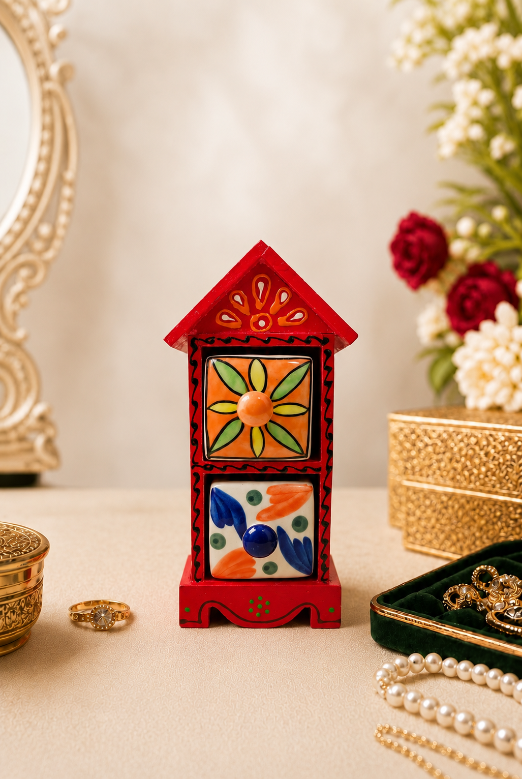 2 Drawer Jewellery Box (Vertical Hut Shape)