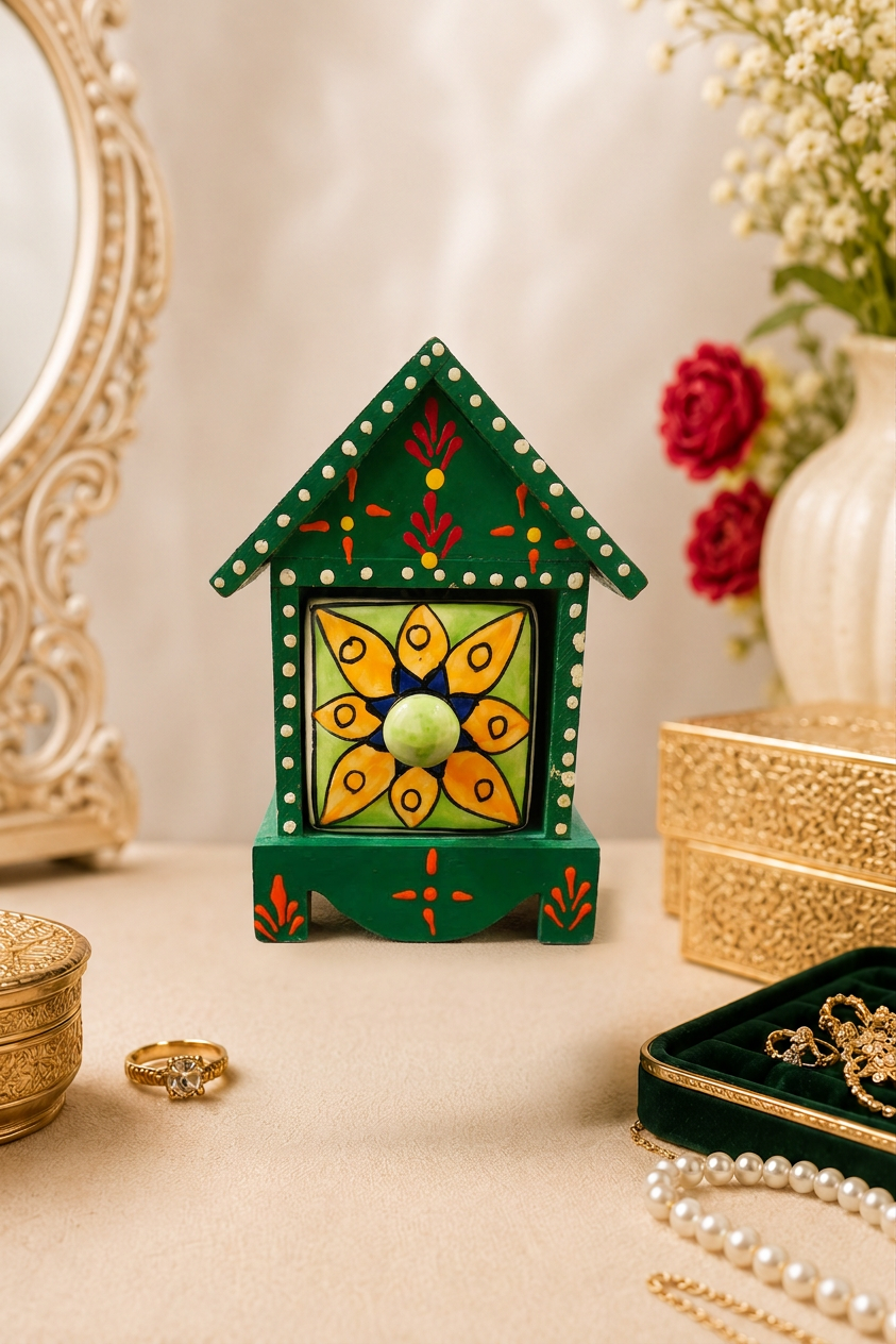 1 Drawer Jewellery Box (Hut Shape)