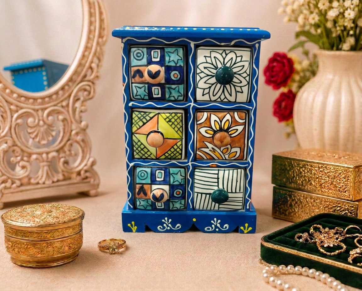 6 Drawer Jewellery Box (House Shape)