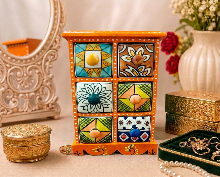 6 Drawer Jewellery Box (House Shape)