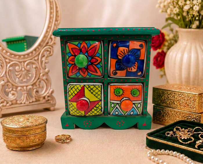 4 Drawer Jewellery Box (House Shape)