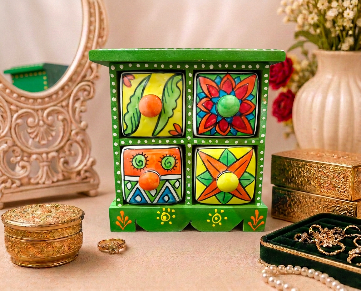 4 Drawer Jewellery Box (House Shape)