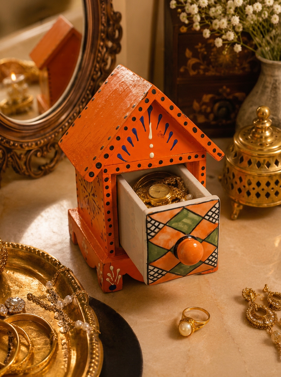 1 Drawer Jewellery Box (Hut Shape)