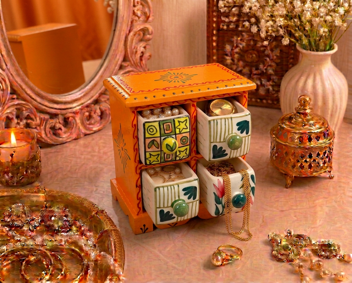 4 Drawer Jewellery Box (House Shape)
