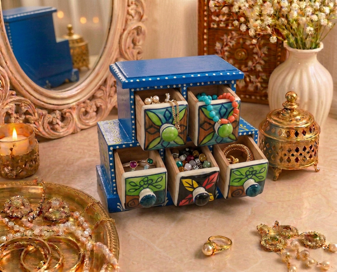 5 Drawer Jewellery Box (House Shape)