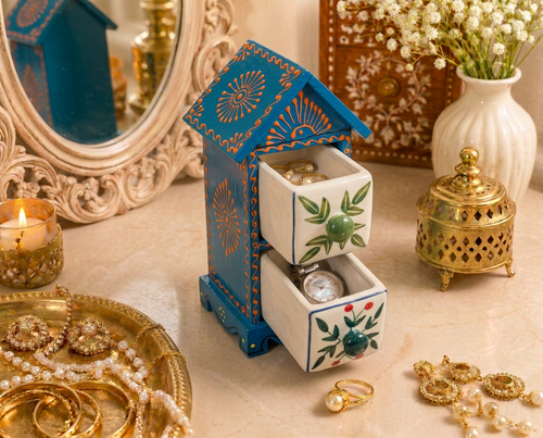2 Drawer Jewellery Box (Vertical Hut Shape)