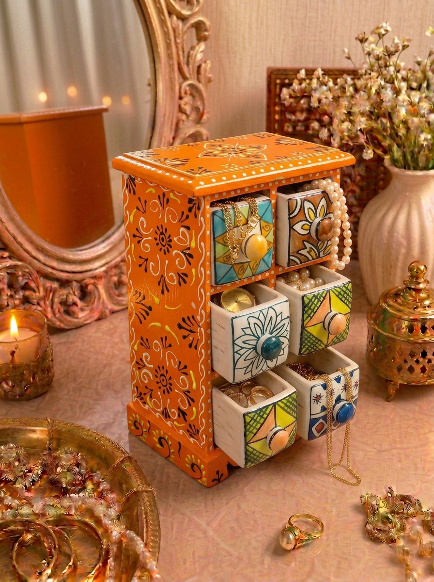 6 Drawer Jewellery Box (House Shape)
