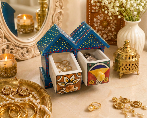 2 Drawer Jewellery Box (Horizontal Hut Shape)