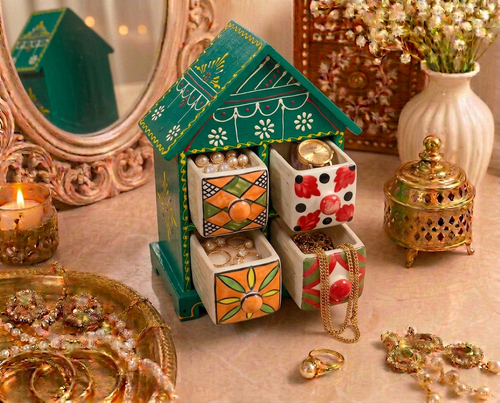 4 Drawer Jewellery Box (Hut Shape)
