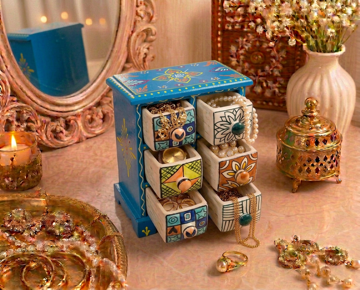 6 Drawer Jewellery Box (House Shape)