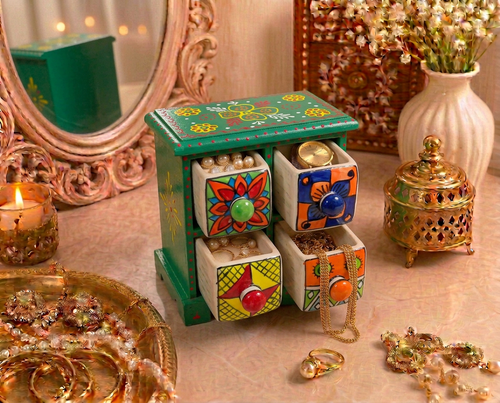 4 Drawer Jewellery Box (House Shape)
