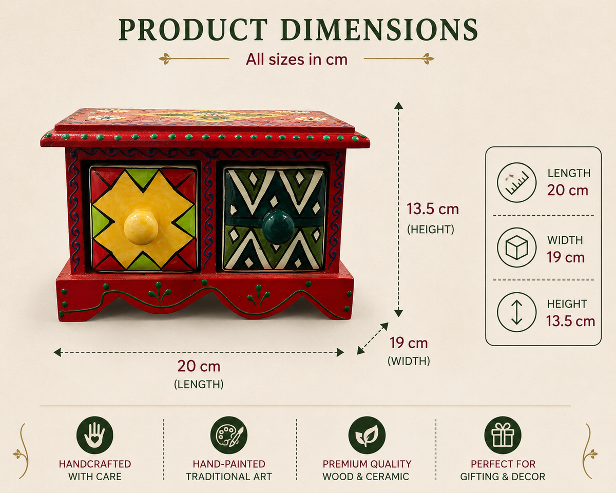 2 Drawer Jewellery Box (Horizontal House Shape)