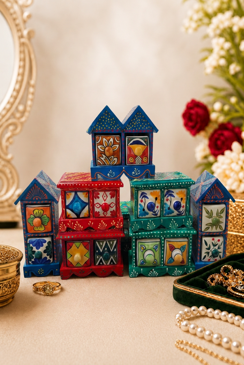 2 Drawer Jewellery Box (Horizontal Hut Shape)