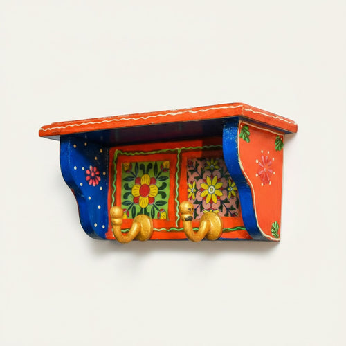 2 Hooks Wall Floating Shelf