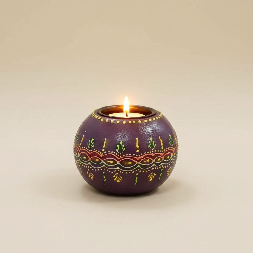 Ball Tealight Holder (Free- 1 Ghee Tealight Candle)
