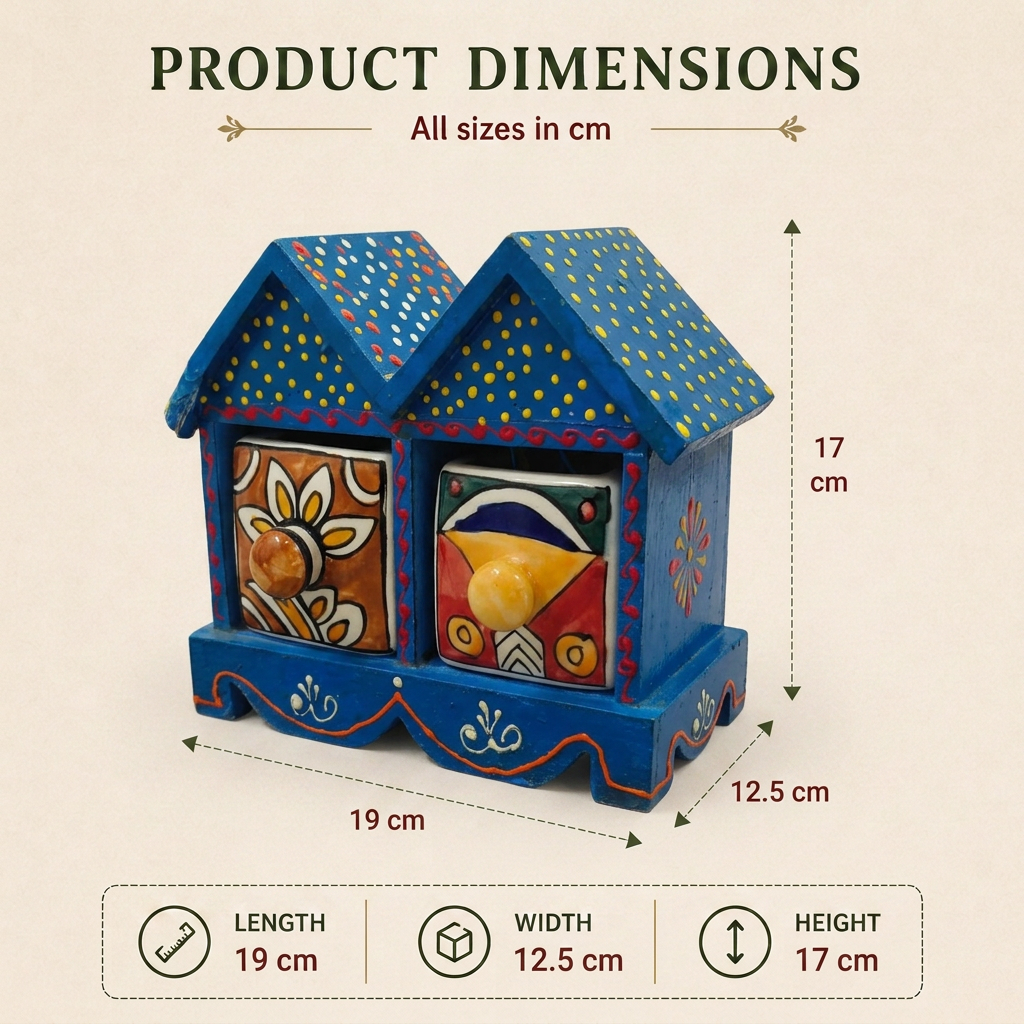 2 Drawer Jewellery Box (Horizontal Hut Shape)