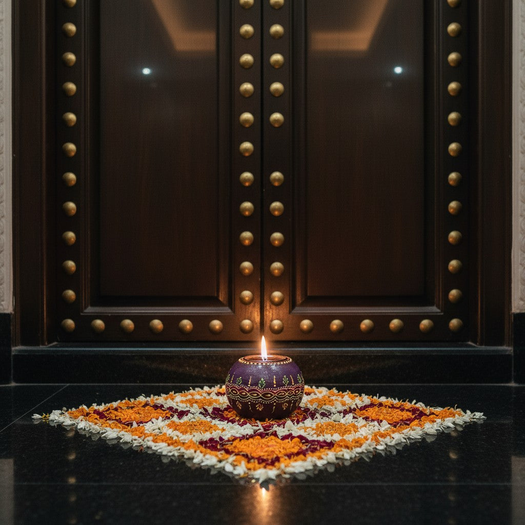 Ball Tealight Holder (Free- 1 Ghee Tealight Candle)